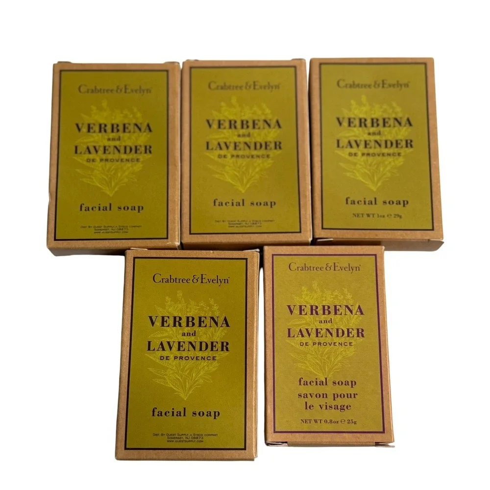 Crabtree & Evelyn Verbena and Lavender Facial Soap Set 5 Luxury Skincare Travel‎